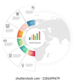 Abstract elements Infographic circle ring shape data vector Template Process concept Step for strategy and information education