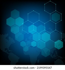 Abstract elements Infographic Hexagon shape data vector Template Process concept for strategy and information education or technology