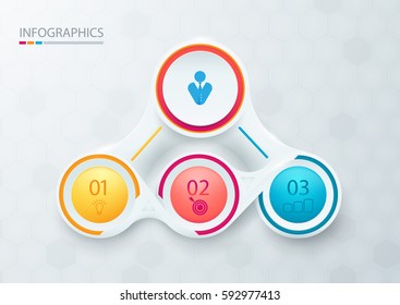 Abstract elements for infographic. Template for diagram, graph, presentation and chart. Business concept with 3 options, parts, steps or processes