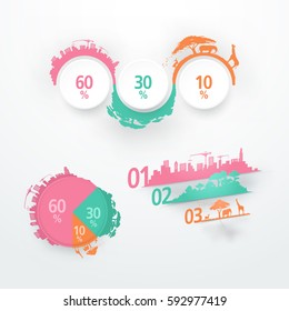 Abstract elements for infographic. Template for diagram, graph, presentation and chart. Business concept with 3 options, parts, steps or processes. Ecology concept