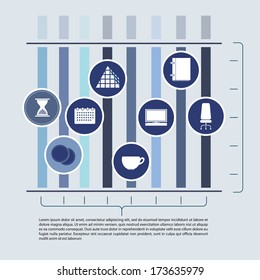 abstract elements of infographics with office icons