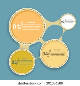 Abstract elements of infographics on a blue background. Vector illustration