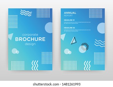 Abstract elements on blue design for annual report, brochure, flyer, poster. Aqua blue background vector illustration for flyer, leaflet, poster. Business abstract A4 brochure template.