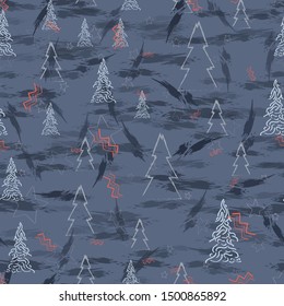 Abstract Elements On Pastel Dynamic Print. Winter Woods Background. Vector Christmas. Christmas Cards Vector. Christmas Shiny.