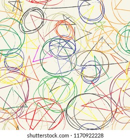 Abstract elements on the white background. Vector seamless pattern is good for any types of prints.