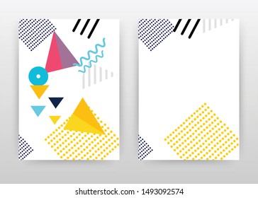 Abstract elements on white design for annual report, brochure, flyer, poster. Isolated yellow red elements background vector illustration flyer, leaflet, poster. Business abstract A4 brochure template