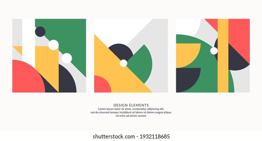 Abstract elements in retro style, a template for your design. Vector illustration.