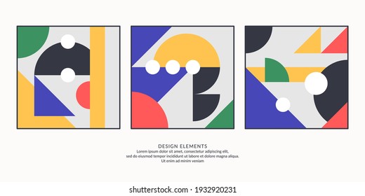 Elementos abstractos en estilo retro, una plantilla para su diseño. Ilustración vectorial.