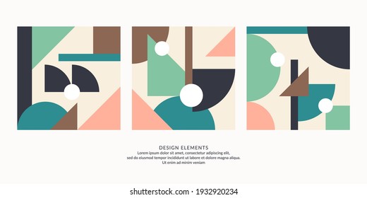 Abstract elements in retro style, a template for your design. Vector illustration.