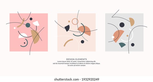 Abstract elements in retro style, a template for your design. Vector illustration.