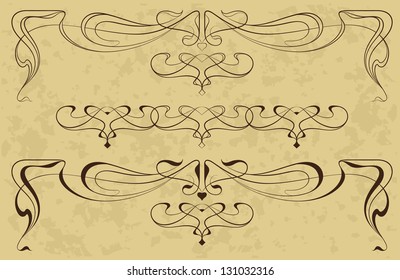 Abstract elements in style art-nouveau
