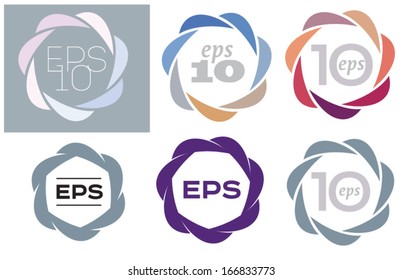 Abstract elements template set. Swirl  icon shapes