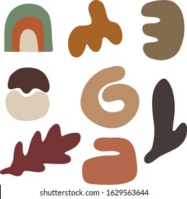 abstract elements terra cotta earthy tones,vector isolated