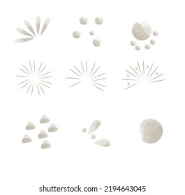 Elementos abstractos. Terracota, azul, naranja, rubor, rosa, marfil, color de agua beige Ilustración y elementos dorados sobre fondo blanco. Resumen del conjunto de impresión moderno. Logotipo. Afiche de arte mural. Tarjeta de visita.