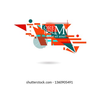 Abstract elements for text. Multicolored geometric elements