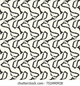 Abstract Elements Textured Distorted Zigzag Motif. Seamless Pattern.
