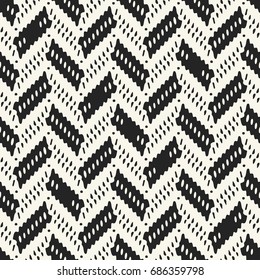 Abstract elements textured herringbone motif. Seamless pattern.