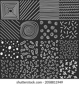 Abstract elements in vector technique on a black background