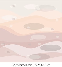 Abstract elements witih ovals on soft pink-brown background.