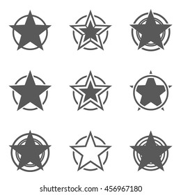 Abstract element,set of black star icons