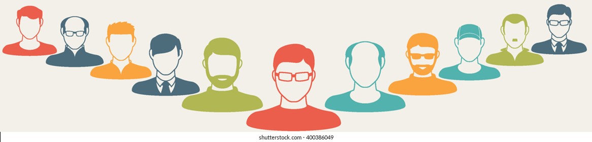 Abstract Elements.Social icons.People icon.People Flat icons collection.User Icons and People Icons with Background.