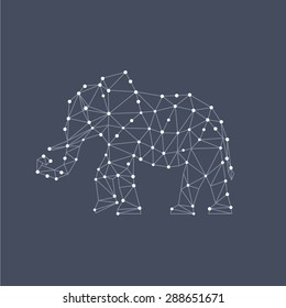 abstract elephant draw a triangle-shaped constellation