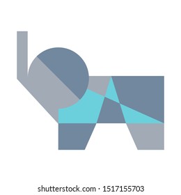 Abstract elephant, geometric icon. Vector