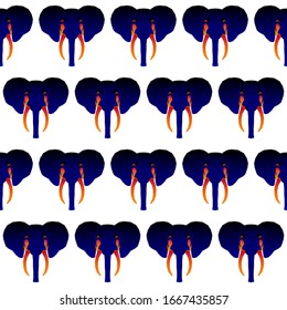 Abstract elephant head background. Elephant portrait for design birthday card, veterinarian clinic poster, pet shop sale advertising, bag or t-shirt print etc.