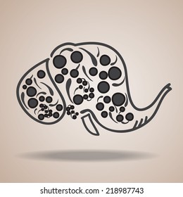 Abstract elephant head , can be use for background. Vector EPS 10.