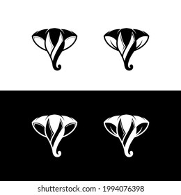 Abstract Elephant Head Flat Logo very cool and unique suitable for your business or company symbol