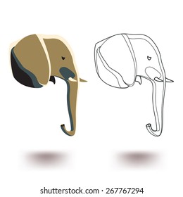 Abstract elephant head icon.