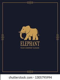 abstract elephant icon isolated on dark background