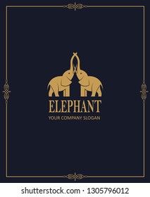 abstract elephant icon isolated on dark background