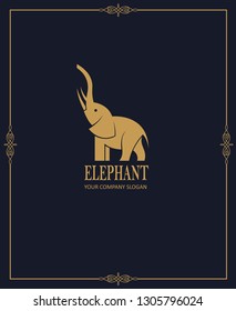 abstract elephant icon isolated on dark background