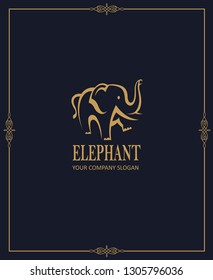 abstract elephant icon isolated on dark background