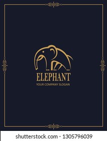 abstract elephant icon isolated on dark background