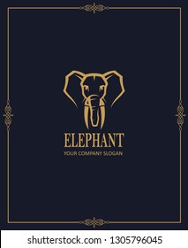 abstract elephant icon isolated on dark background