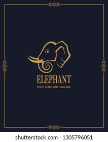 abstract elephant icon isolated on dark background