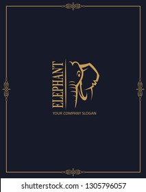 abstract elephant icon isolated on dark background