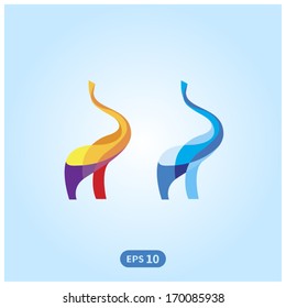 Abstract Elephant Icon Set