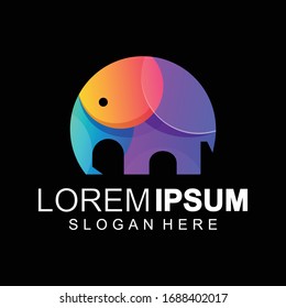 abstract elephant logo color icon 