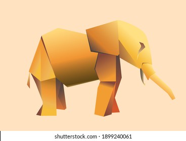 Abstract elephant logo design material canvas isolated background