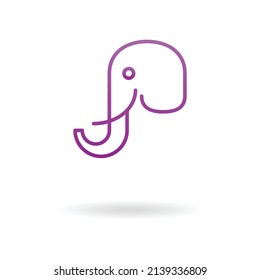Resumen del diseño del logotipo de elefantes y del arte de los símbolos