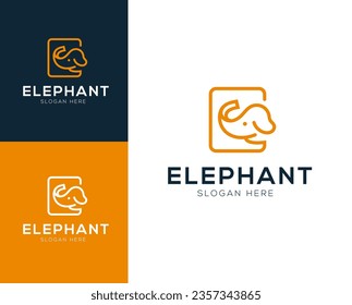 Abstract Elephant logo design vector illustration inspiration