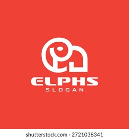 Abstrato Elefante Logo Design Vetor Linha Arte