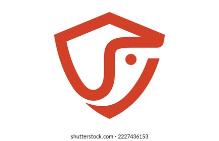 abstract elephant and shield logo