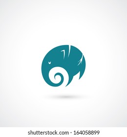 Abstract elephant sign - vector illustration