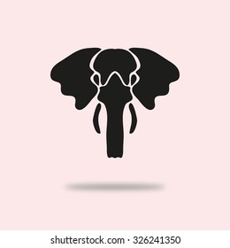 Abstract elephant symbol, design element. Can be used for invitations, greeting cards, scrapbooking, print, labels, emblems, manufacturing. Animal theme