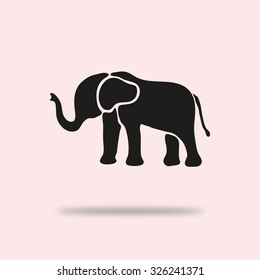 Abstract elephant symbol, design element. Can be used for invitations, greeting cards, scrapbooking, print, labels, emblems, manufacturing. Animal theme