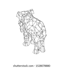 Abstract Elephant Triangular Line Art Images, Mosaic Elephant
